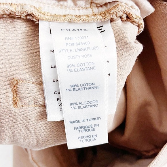 Frame Dusty Rose Pink Leather Denim Jeans Eyelet Skirt SZ30 - Picture 3 of 7